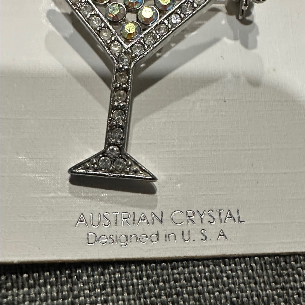 Crystal Martini Brooch with Black Olive - Picture 3 of 3
